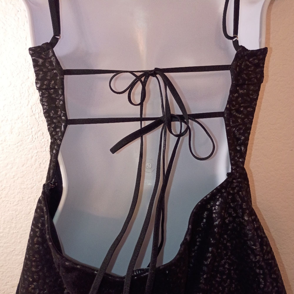 Urban Outfitters Black Leopard Print Dress Backless Size Medium - Picture 7 of 15